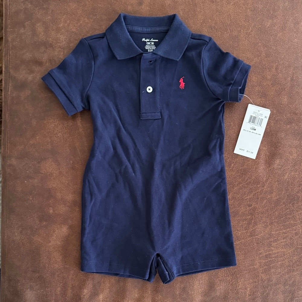 Ralph Lauren Dark Blue Polo Romper
